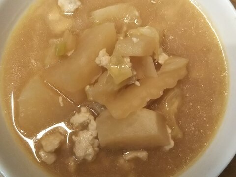 かぶと白菜のバター味噌スープ